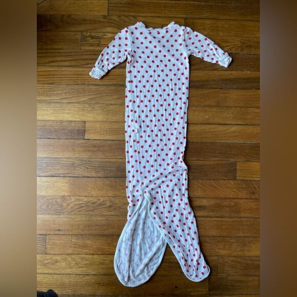 Red and white polka dot Baby Goosebumps knotted sac sets 0-3 month - Picture 5 of 7